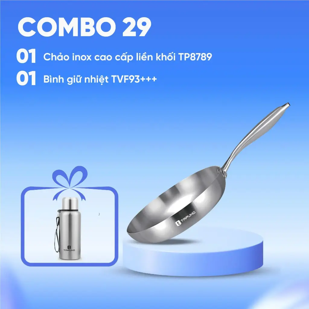 Combo (1 Chảo inox TP8789 + 1 Bình giữ nhiệt TVF93+++)